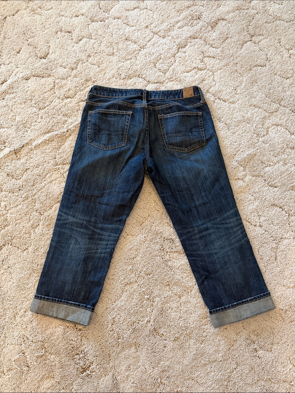 American Eagle Outfitters Women’s Cropped Dark Blue Denim Jeans
